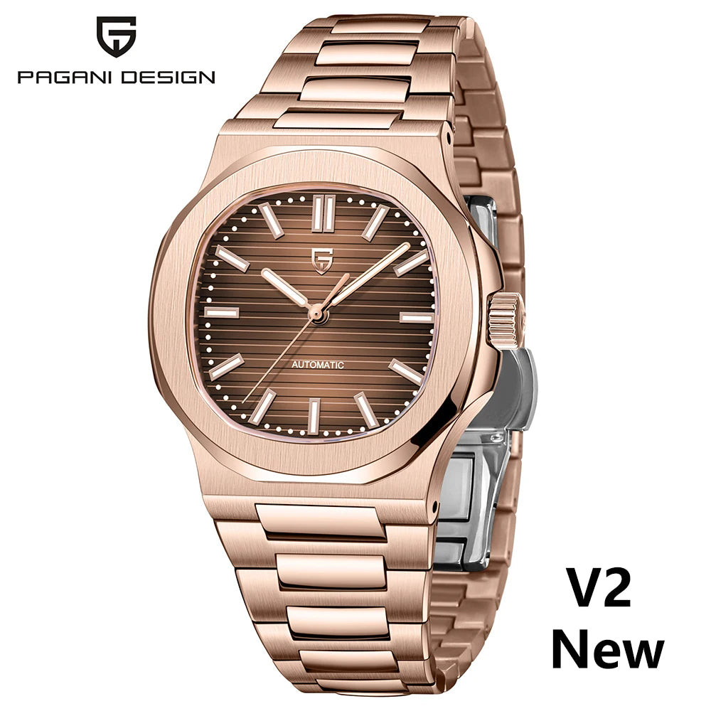 PAGANI DESIGN 2026 New Luxury Automatic Watch Men Mechanical Wristwatch Stainless Steel Sapphire glass 40MM Barrel dial Watch