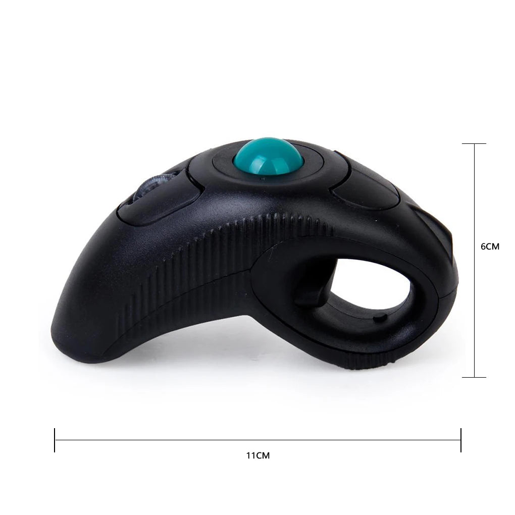 2.4GHz Wireless Trackball Mouse Ergonomic Finger Trackball Mouse, Rechargeable Optical Wireless Trackball Mouse for PC, Laptop, Android TV & Office