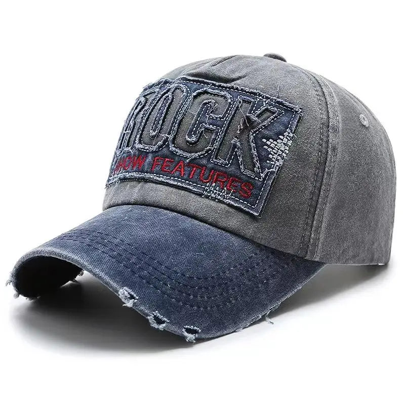Visokokvalitetna pamučna bejzbol kapa s vezenim natpisom ROCK za muškarce i žene, snapback sportska kapa za vanjsku upotrebu za zaštitu od sunca