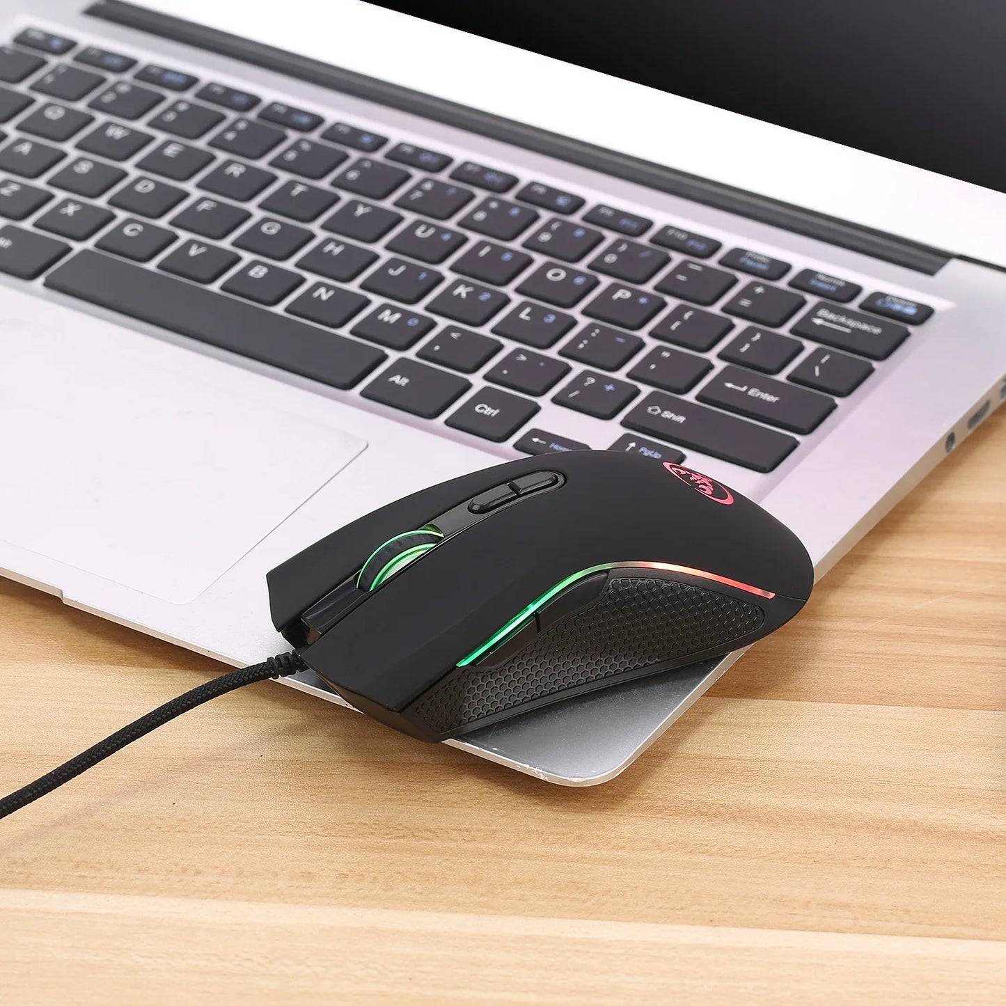 Hoogwaardige optische professionele gamingmuis met led-achtergrondverlichting in 7 heldere kleuren en ergonomisch ontwerp, 3200 DPI, voor LOL CS-gamers