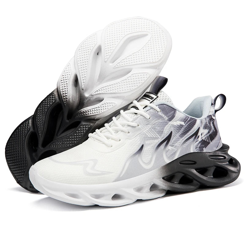 Men's Running Shoes Mesh Breathable Flat Cushioning Soft Comfortable Sneakers Outdoor Gym Trendy Casual Jogging Shoes for Men