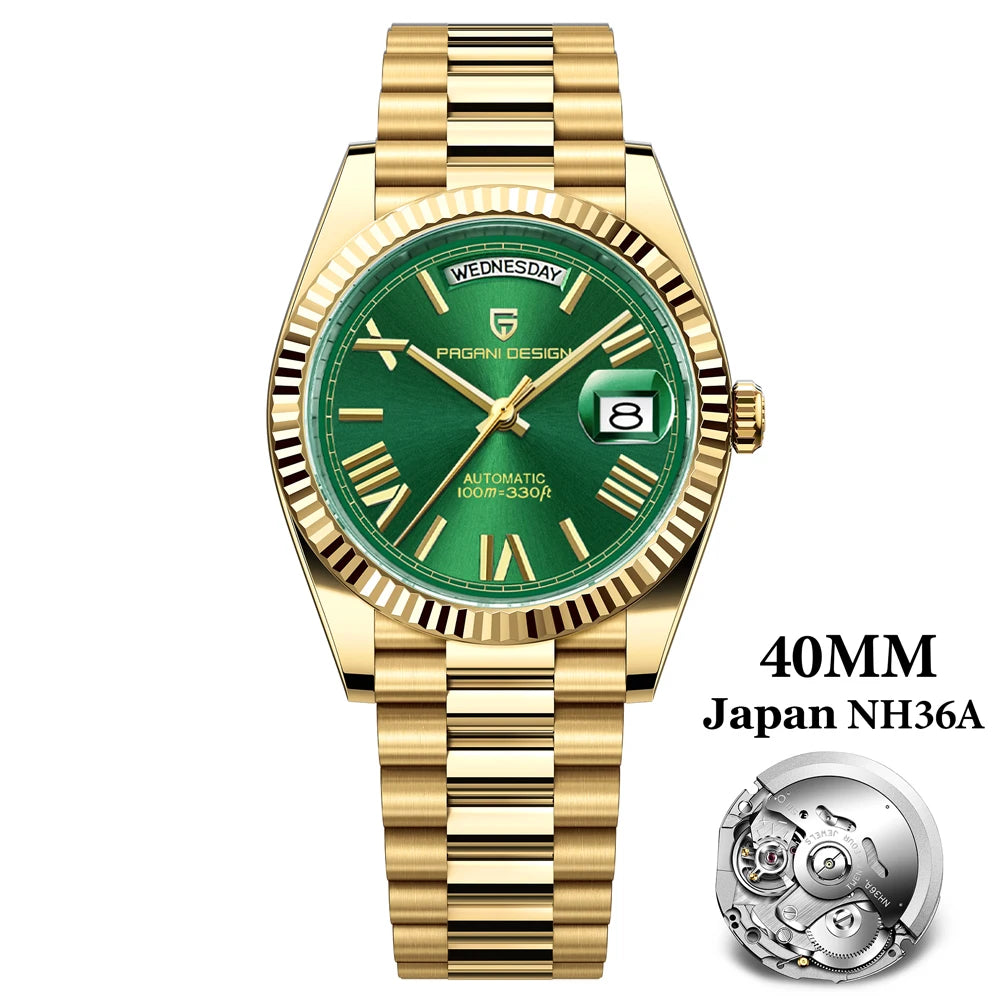 PAGANI DESIGN 2024 New DD40 NH36A Men's Watches Luxury Automatic Mechanical Watch For Men AR Sapphire Glass Date Wrist watch Men