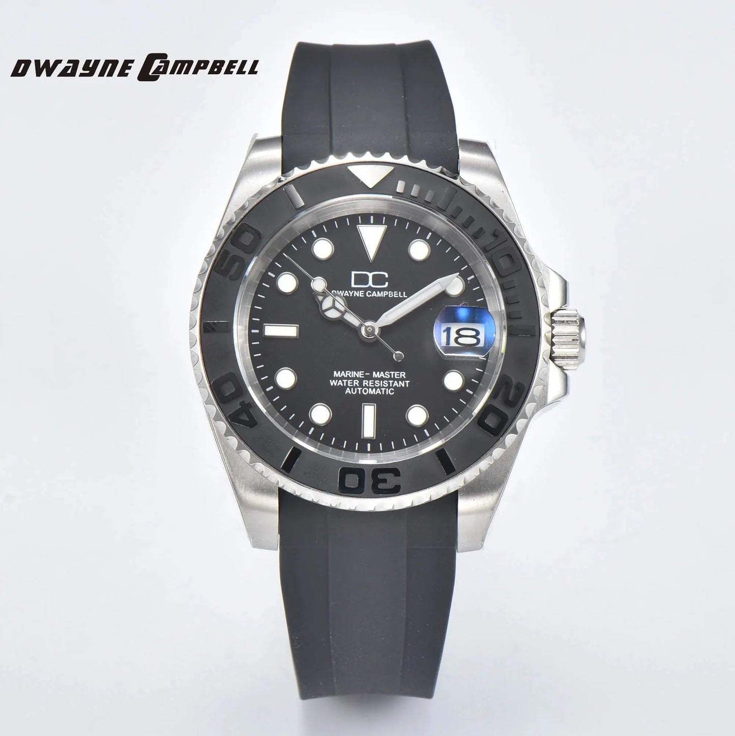 DWAYNE CAMPBELL NH35 Men's Mechanical Watch Waterproof Rubber Band Luminous Sapphire Glass Sport Watch