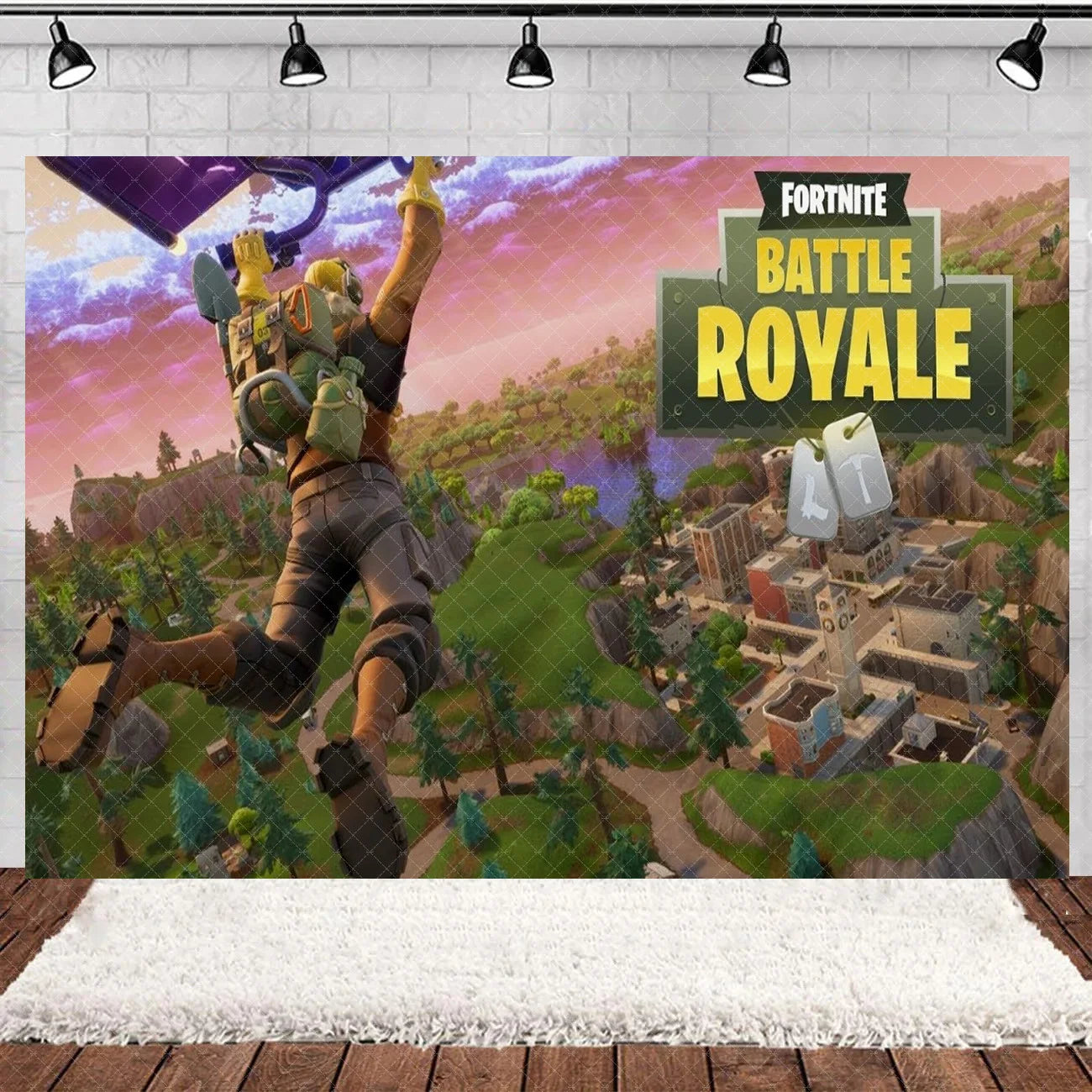Fortnite Theme Happy Birthday Party Decoration Backdrop Shooting Game Alpaca Llama Supplies Background Baby Shower Kid Gifts