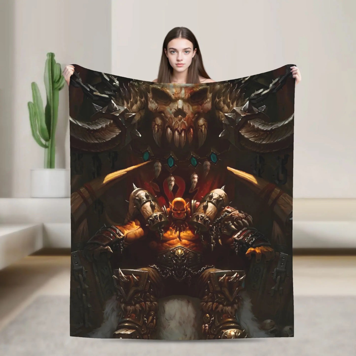 WOW World of Warcraft Arthas Retro Game Blanket Soft Plush Bedding Throws For Home Decor Travel Flannel Bedspread Bed Cover