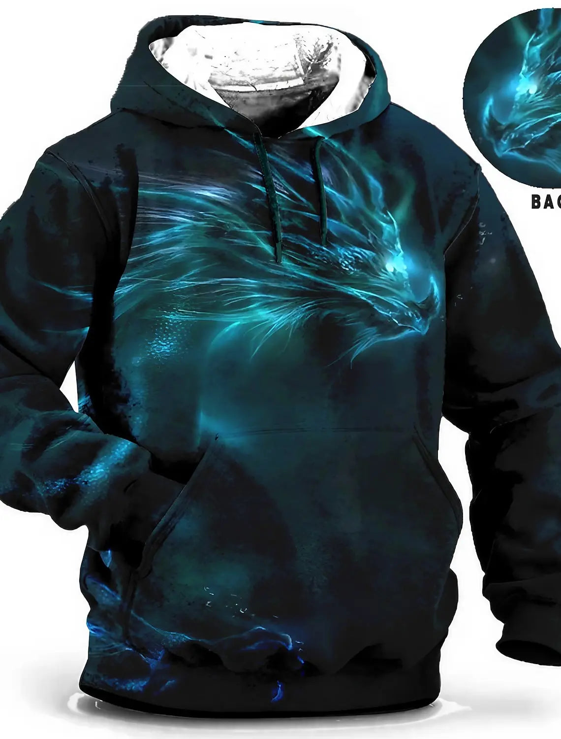Chinese New Year Dragon Hoodie Men's Graphic Animal Prints Daily Classic Casual 3D Pullover Streetwear Hoodies Long Sleeve Hooded