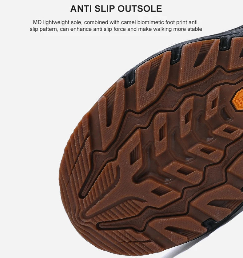 Hikeup Men's Outdoor Hiking Shoes Lightweight Energy Return Trekking Walking Sports Shoes with Strong Grip & Support