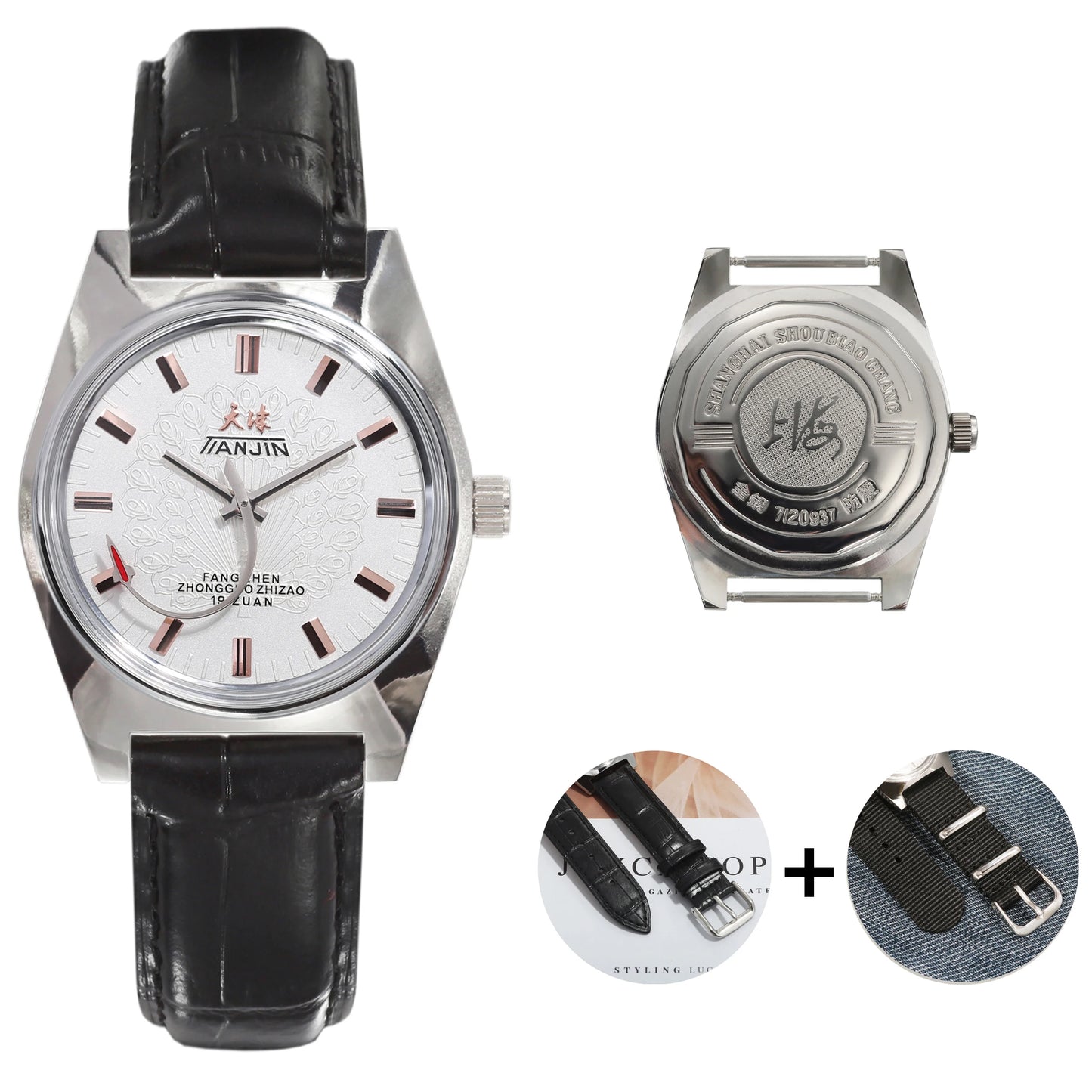 Shanghai 36MM Hand-Wind Mechanical Watch 7120 Waterproof china Watch for Men wholesale