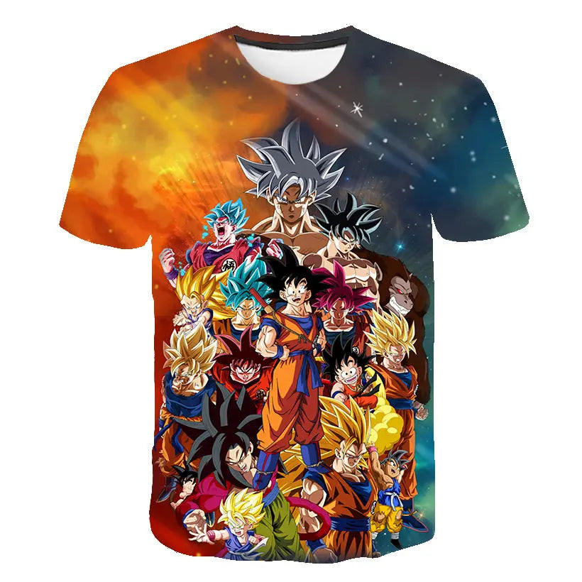 Dragon Ball T-Shirt Kids Tops Tee Anime Figures Son Goku Super Saiyan T-shirt Boys T-shirts Children Clothes Summer Short Sleeve