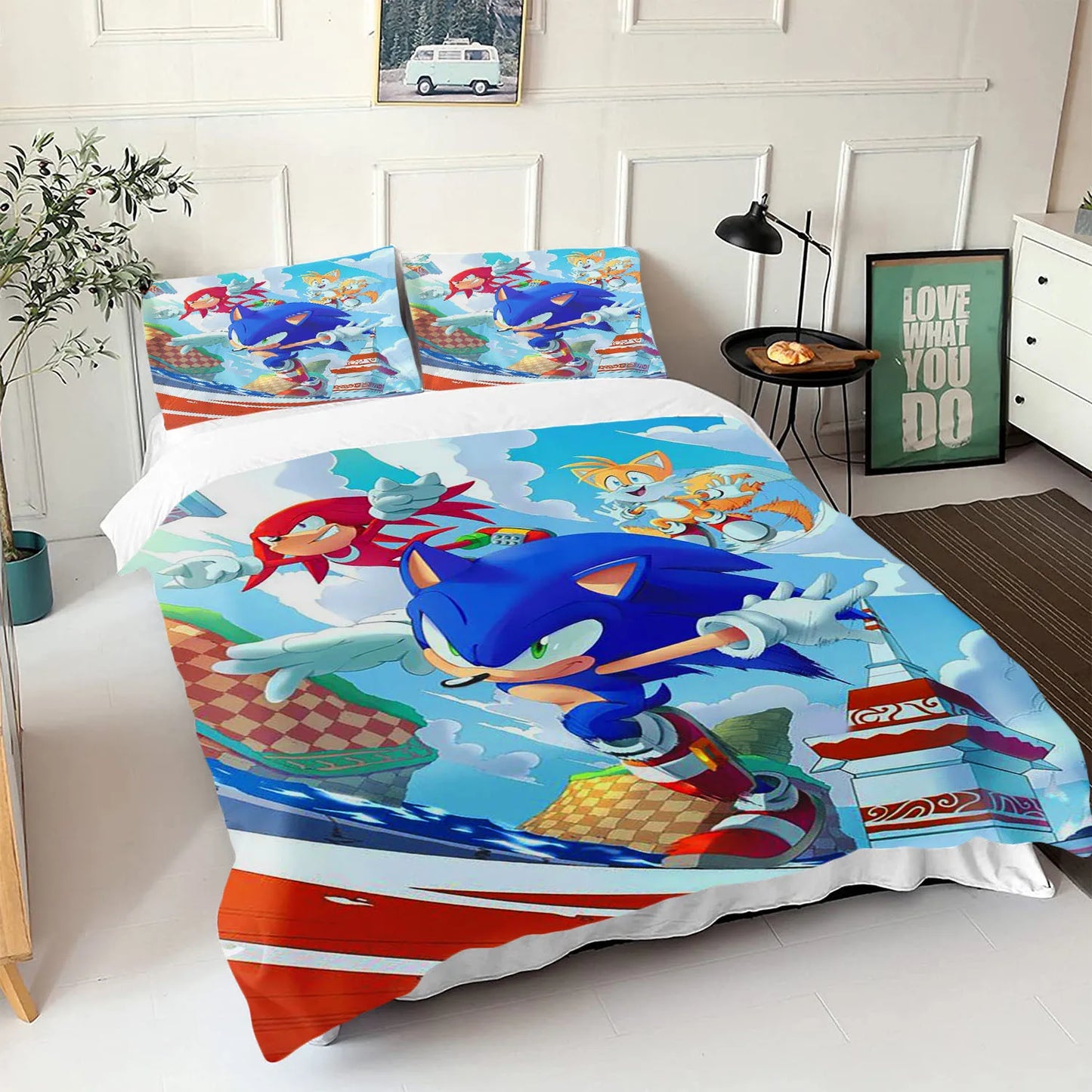 The Movie hedgehogs Boy Bedding Set Anime Digital Cartoon Sonics Duvet Cover Comforter Bed Youth Kids Girl Boys Gift