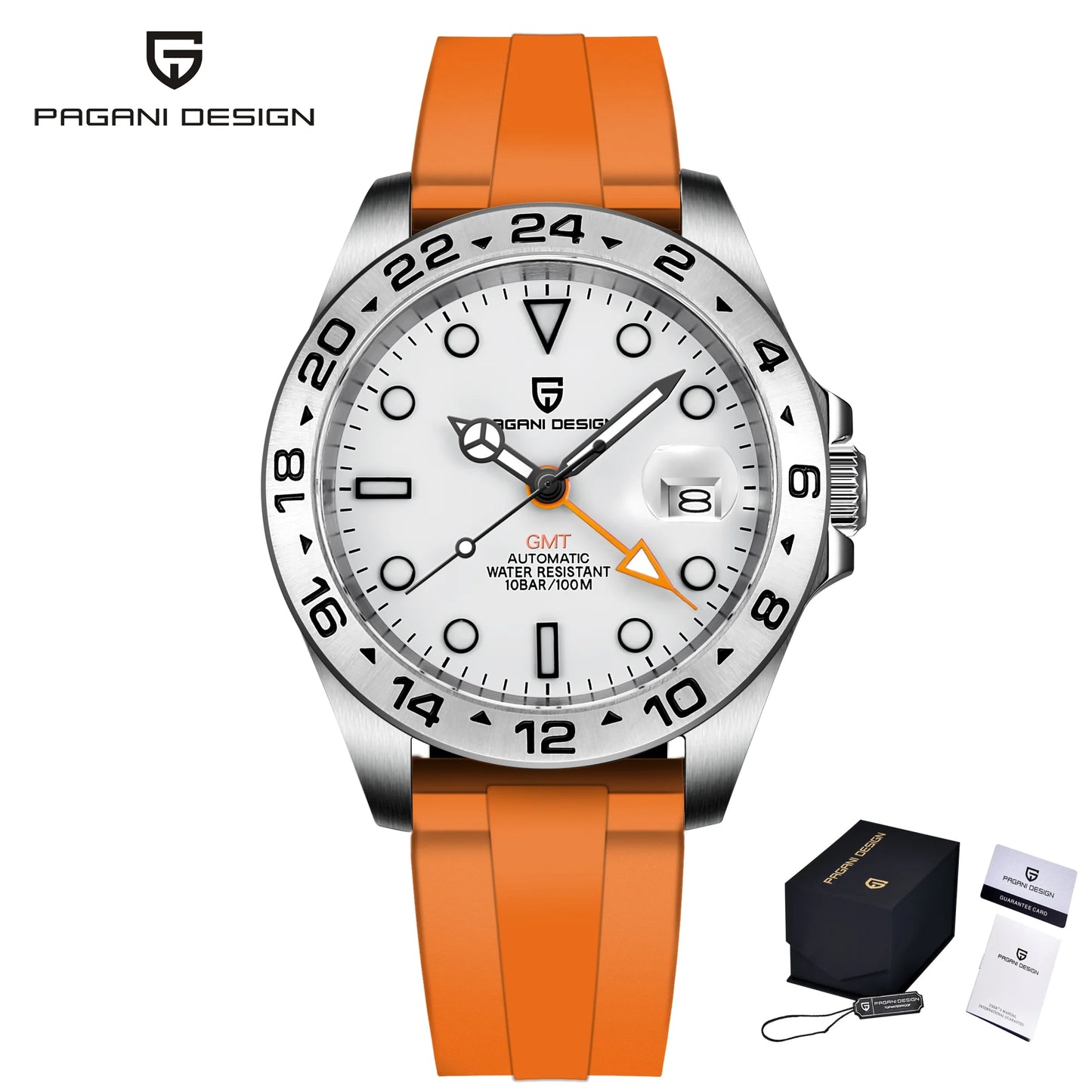 Pagani Design PD1682 Men’s GMT Watch 42mm Automatic Mechanical DG5833 Sapphire Crystal Stainless Steel Waterproof Black Vintage