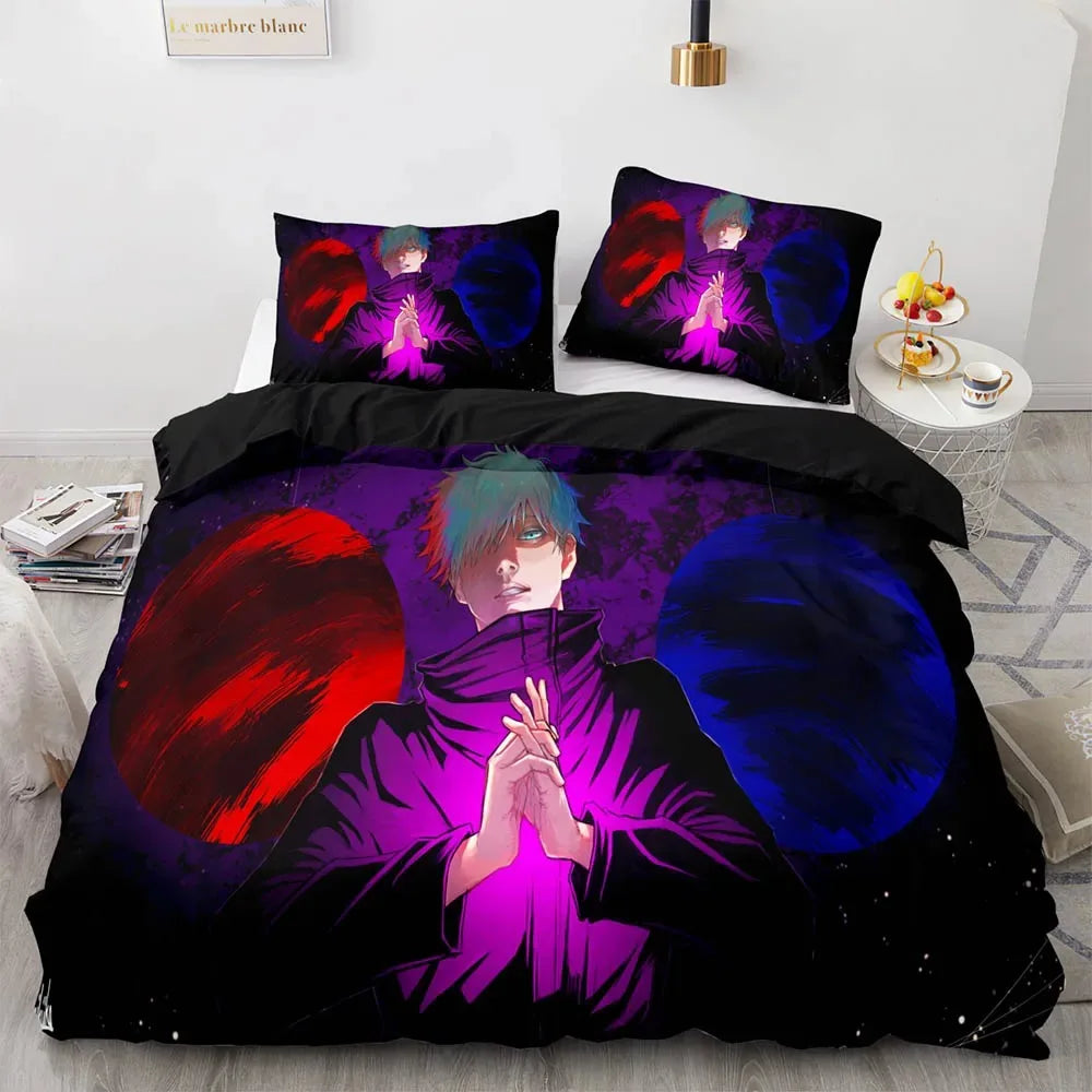 Anime Jujutsu Kaisen Satoru Gojo Bedding Set Boys Girls Twin Queen Size Duvet Cover Pillowcase Bed Kids Adult Home Textile