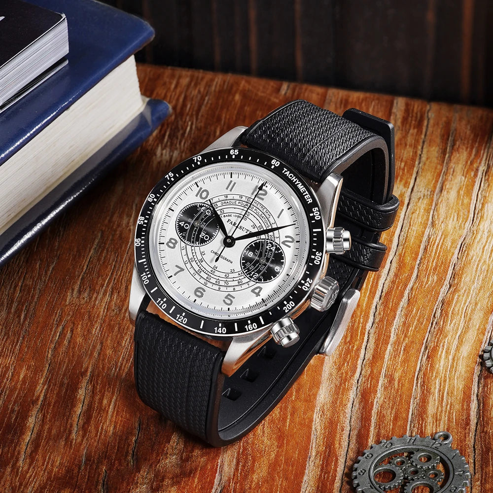 FARASUTE 2026 New Fashion Speed Sports Chronograph Wristwatch For Men 100M Waterproof Japan VK64 Quartz Movement Watch Male