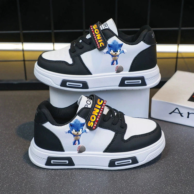 Sonic Fashion Sport Shoes PU Leather Sneakers Soft-soled Student Sneakers Tennis Shoes