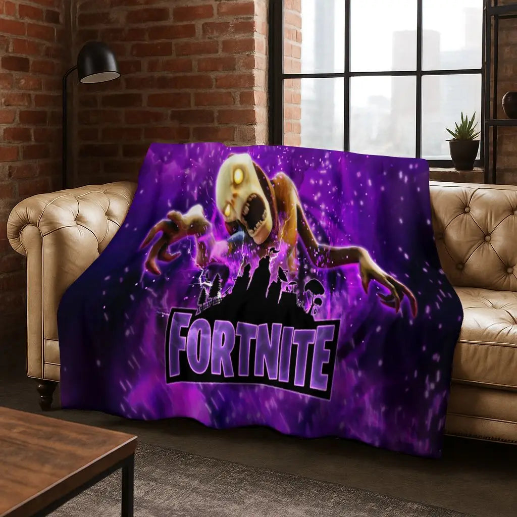 3D F-Fortnite Game Cartoon Flannel Blanket Soft Warm Throw Blanket for Bed Bedroom Room Living Room Travel Camping Kids Gift