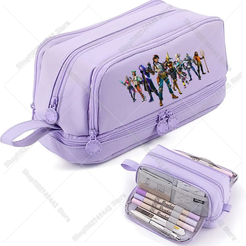 Game Anime Fortnites Student Pencil Case Cute Boy Girl Pencil Bag High-capacity Pencil Case Nylon Pen Case School Kids Stationery