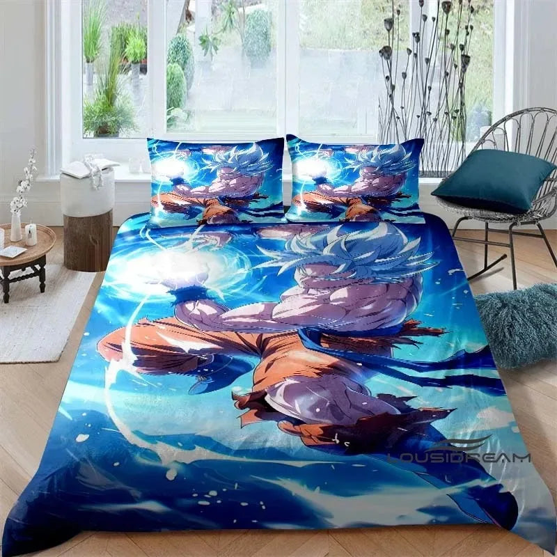 Cartoon/Anime Son Goku Dragon Ball Themed Printed Bedding Set: This soft and comfortable set includes a duvet cover and pillowcase