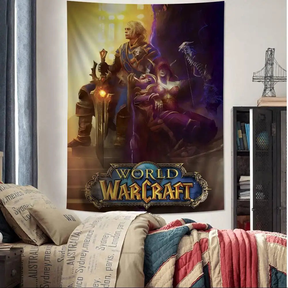 Hot Game World Of Warcraft Printed Large Wall Tapestry Cheap Hippie Wall Hanging Bohemian Wall Tapestries Mandala Home Decor