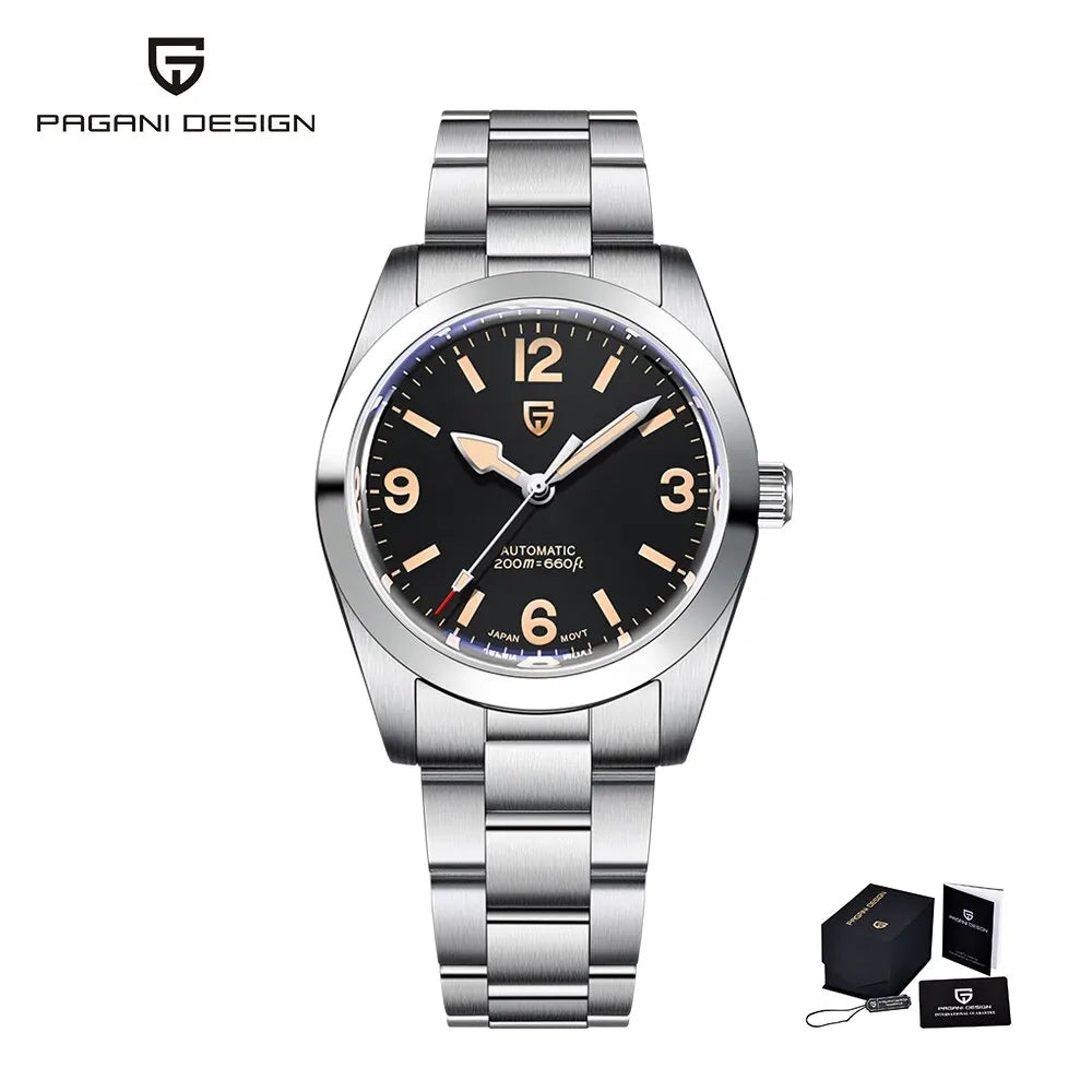 PAGANI DESIGN 2026 New 36MM Men Automatic Mechanical Watches Sapphire Stainless Steel AR Coating 20Bar Clock Watch