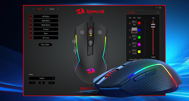 Redragon M616 RGB Gaming Mouse, Wired Optical Gaming Mouse with 10000 DPI, 6 Programmable Buttons, 8 RGB Backlit Modes, Ergonomic Gaming Mouse