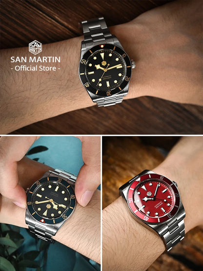 San Martin New Upgraded 37mm BB54 Vintage Men Diver Watch ST2130 Automatic Mechanical Sapphire Luminous Waterproof 200m SN0138