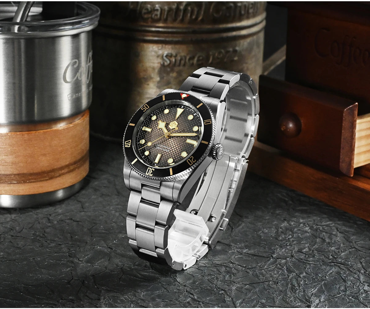 San Martin New Upgraded 37mm BB54 Vintage Men Diver Watch ST2130 Automatic Mechanical Sapphire Luminous Waterproof 200m SN0138