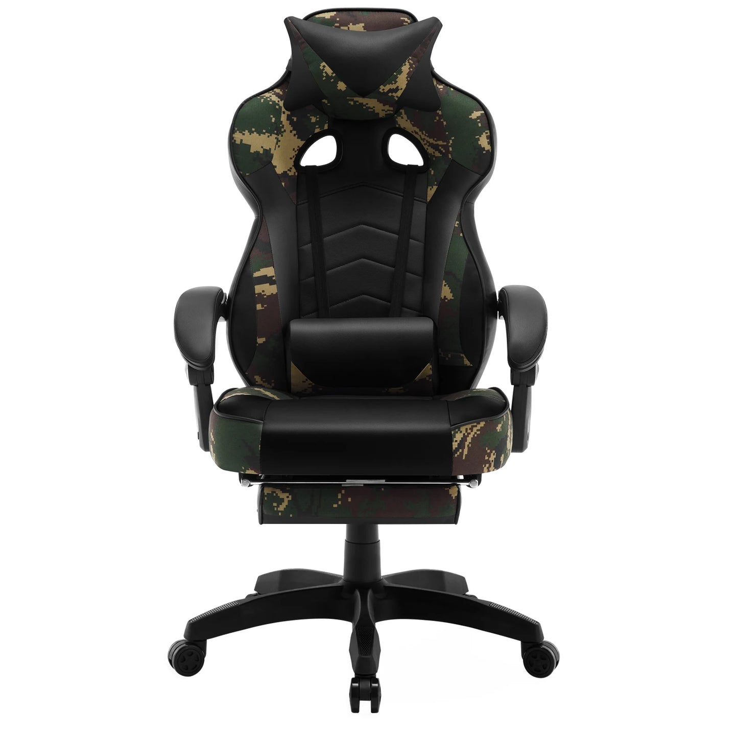 WOLTU Racing Gaming Chair Ergonomic Office Chair with Footrest, Adjustable Reclining Gamer Chair, Swivel Computer Desk Chair with Headrest & Lumbar Support