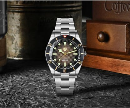 San Martin New Upgraded 37mm BB54 Vintage Men Diver Watch ST2130 Automatic Mechanical Sapphire Luminous Waterproof 200m SN0138