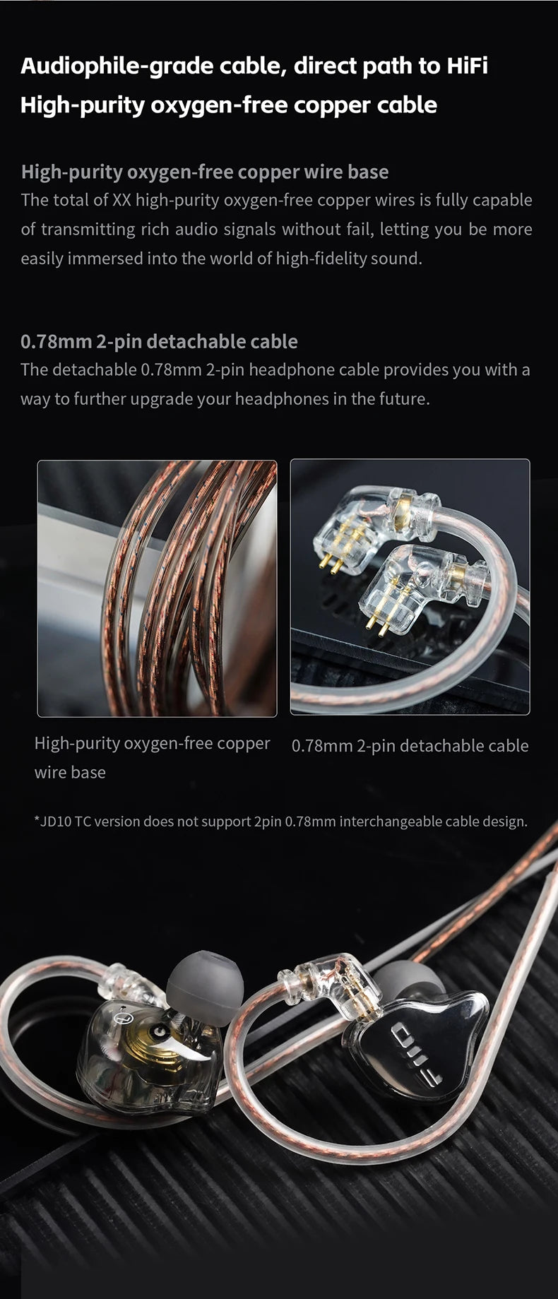 FiiO JD10 3.5mm / Type-C Wired In-Ear Earphone Hi-Res Audio HIFI Bass Stereo Music Earbuds Sport Gaming Headset