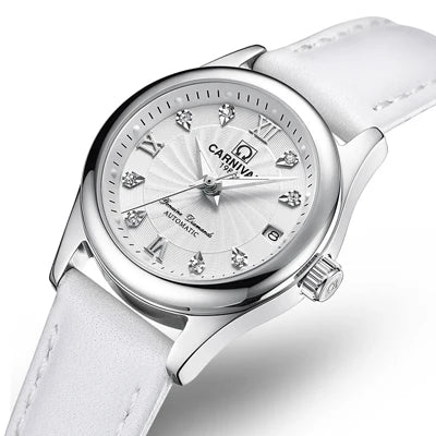 CARNIVAL Brand Luxury Mechanical Watch for Women Ladies Fashion Sapphire Automatic Movement Wristwatches Waterproof Watch for Women