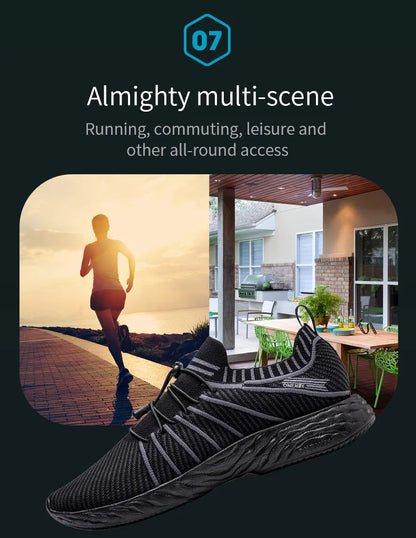 ONEMIX Waterproof Running Shoes for Men Breathable Lightweight Women Training Walking Sneakers Outdoor Trekking Slip-On Sports Shoes