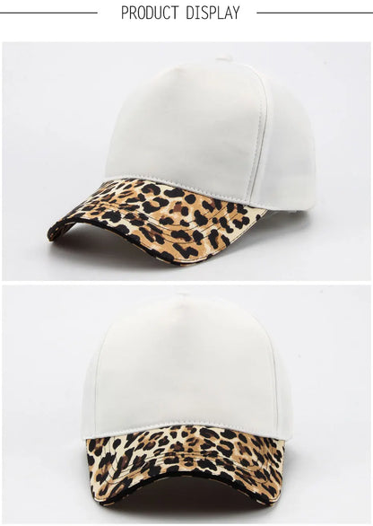 CNTANG Gorra de béisbol con estampado de leopardo para mujer. Gorras de moda hip hop. Gorra informal de marca de diseño para mujer. Gorra snapback para mujer y niñas. Gorras