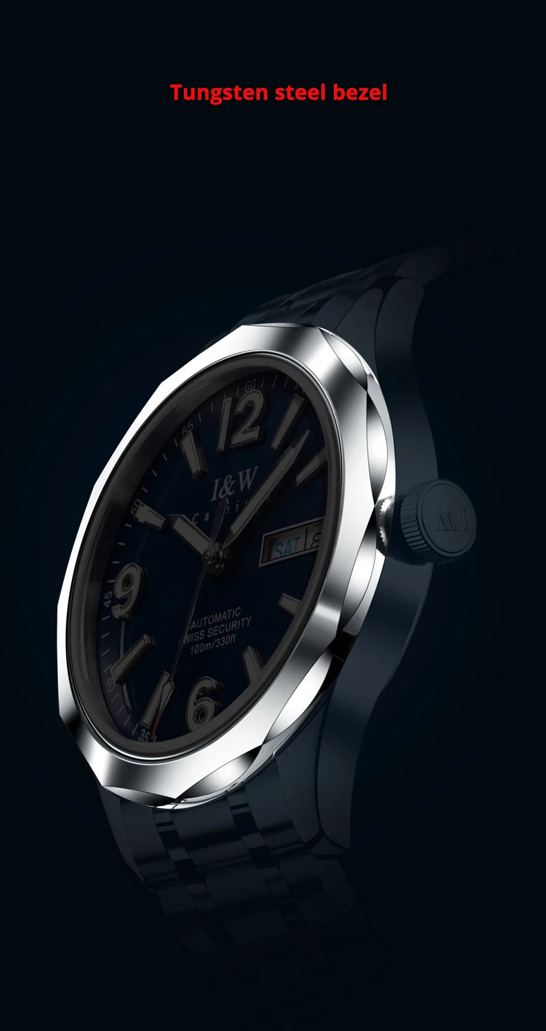 Luxury Tungsten Watch for Men 2024 New Japan SEIKO NH36A Movement Automatic Watches Men Sapphire Calendar Luminous Watch for Men