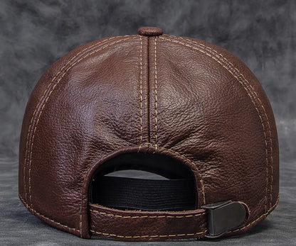 Cappellino da baseball da uomo in vera pelle di vacchetta, 56-60 cm, nero/marrone, con stampa aquila, per uomo, casual, streetwear, GF, Gorras, Dad Hat
