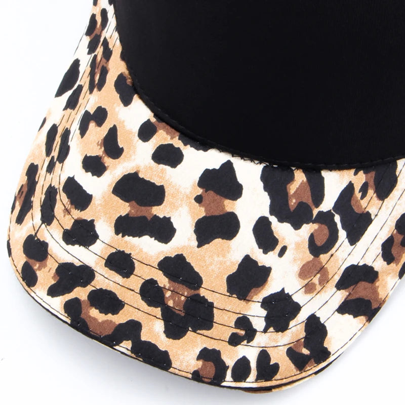 CNTANG Gorra de béisbol con estampado de leopardo para mujer. Gorras de moda hip hop. Gorra informal de marca de diseño para mujer. Gorra snapback para mujer y niñas. Gorras