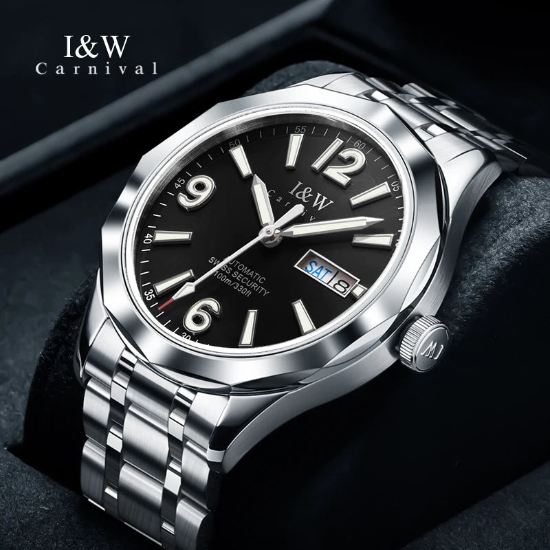 Luxury Tungsten Watch for Men 2024 New Japan SEIKO NH36A Movement Automatic Watches Men Sapphire Calendar Luminous Watch for Men