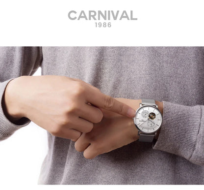 Reloj mecánico para hombre Carnival – Reloj de pulsera automático de lujo con cristal de zafiro