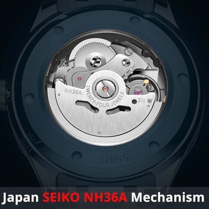 Luxury Tungsten Watch for Men 2024 New Japan SEIKO NH36A Movement Automatic Watches Men Sapphire Calendar Luminous Watch for Men