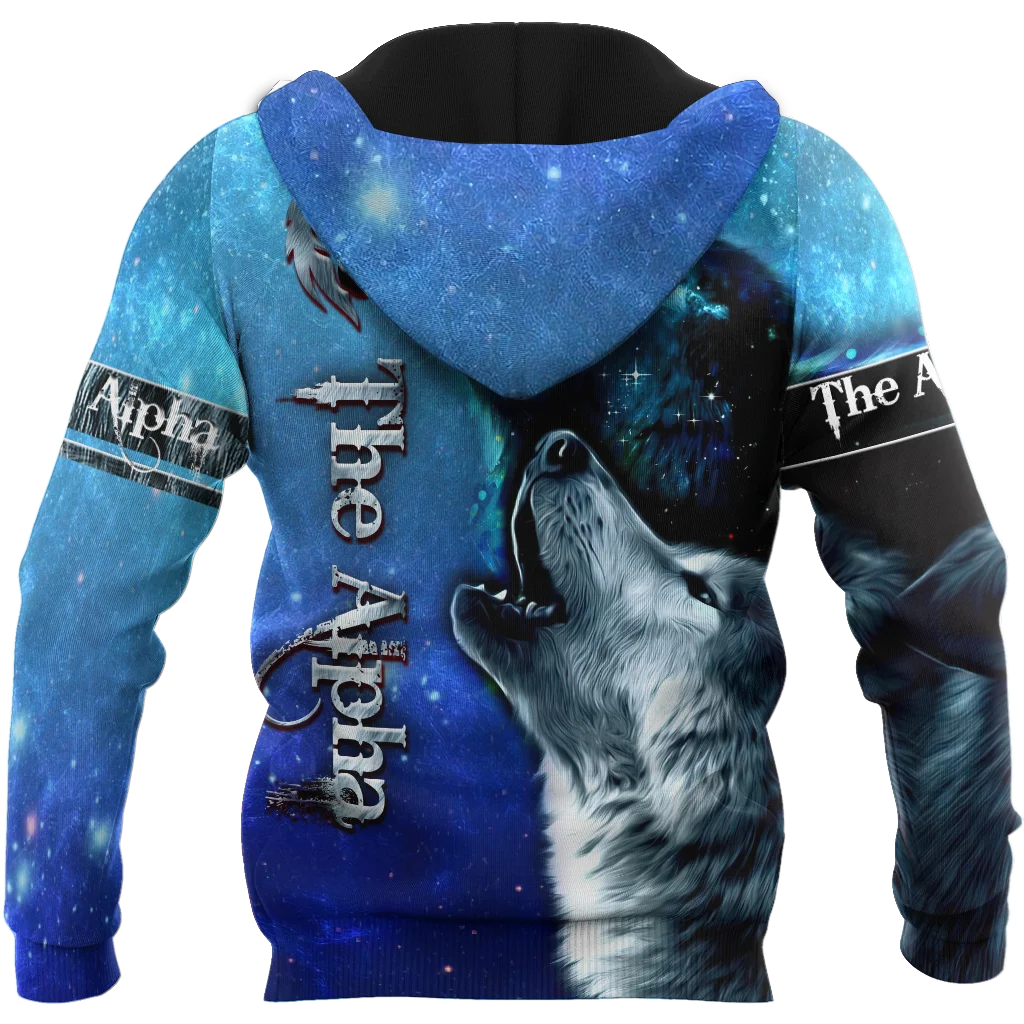 Beautiful The Wolf Starry Sky 3D All Over Printed Unisex Deluxe Hoodie Sweatshirt Zip Pullover Casual Jacket Tracksuit DW0327