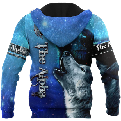 Beautiful The Wolf Starry Sky 3D All Over Printed Unisex Deluxe Hoodie Sweatshirt Zip Pullover Casual Jacket Tracksuit DW0327