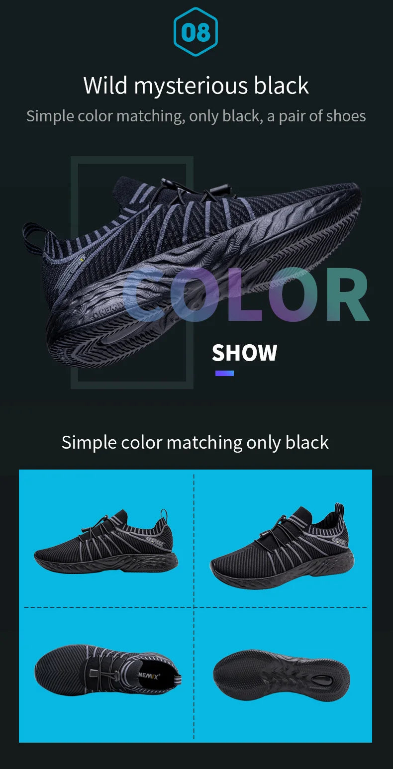 ONEMIX Waterproof Running Shoes for Men Breathable Lightweight Women Training Walking Sneakers Outdoor Trekking Slip-On Sports Shoes