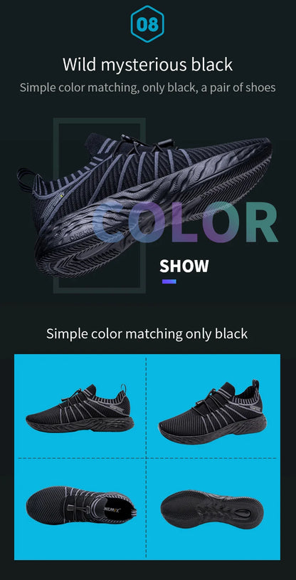 ONEMIX Waterproof Running Shoes for Men Breathable Lightweight Women Training Walking Sneakers Outdoor Trekking Slip-On Sports Shoes