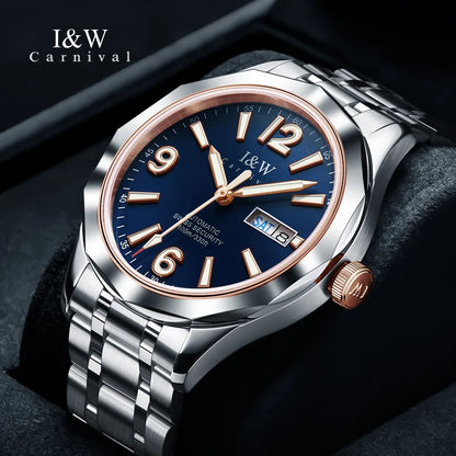 Luxury Tungsten Watch for Men 2024 New Japan SEIKO NH36A Movement Automatic Watches Men Sapphire Calendar Luminous Watch for Men