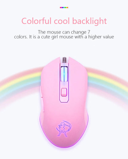 UTHAI DB49 Wired luminous pink mouse 1600 (dpi) computer accessories peripheral cute girl girl gaming mouse