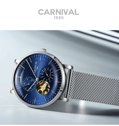 Reloj mecánico para hombre Carnival – Reloj de pulsera automático de lujo con cristal de zafiro