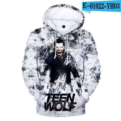 New TV Series TEEN WOLF 3D Printed Hoodies Men Women Fashion Harajuku Autumn Kids Streetwear Pullovers Fashion Hip-Hop Hoodie