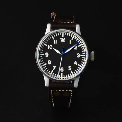 Hruodland Pilot Men's Automatic Mechanical Watch Pt5000 Sapphire Luminous C3 Stainless Steel Waterproof 10Bar reloj hombre