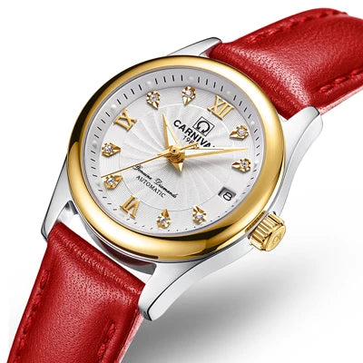CARNIVAL Brand Luxury Mechanical Watch for Women Ladies Fashion Sapphire Automatic Movement Wristwatches Waterproof Watch for Women