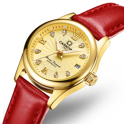 CARNIVAL Brand Luxury Mechanical Watch for Women Ladies Fashion Sapphire Automatic Movement Wristwatches Waterproof Watch for Women