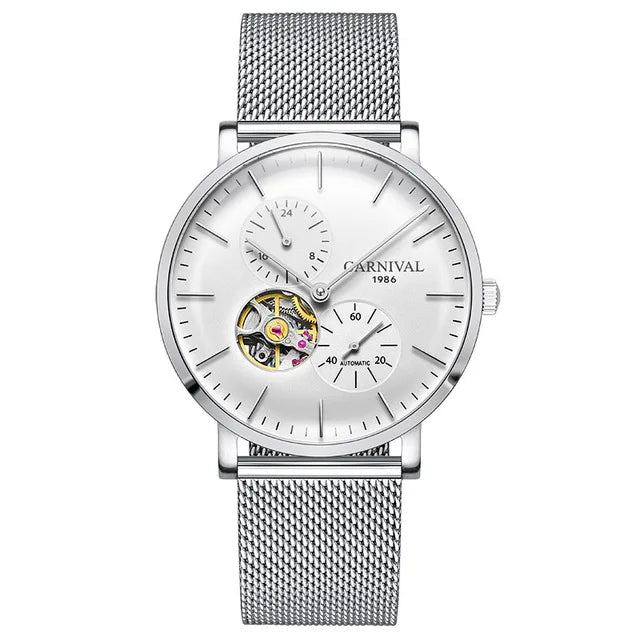 Reloj mecánico para hombre Carnival – Reloj de pulsera automático de lujo con cristal de zafiro